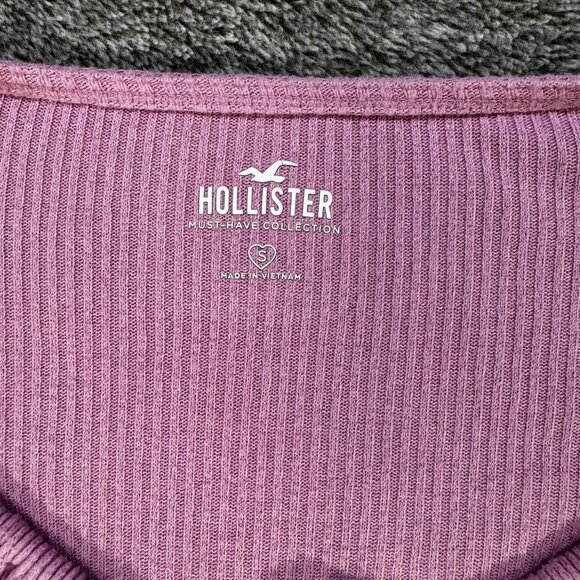 Hollister Must Have Collection Cropped Ribbed Long Sleeve Sz S - Picture 5 of 8